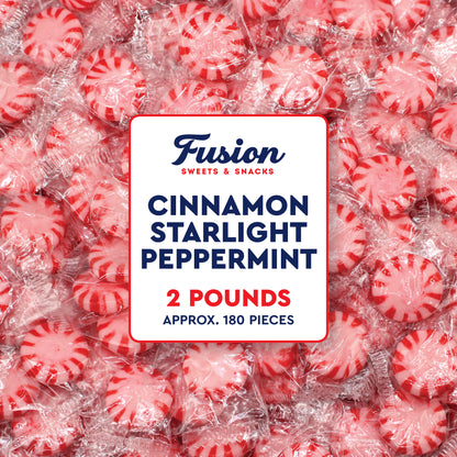 Cinnamon Peppermint Starlights, 2 Pounds, Individually Wrapped Hard Candy | Cinnamon Peppermint Candy with Cool Peppermint Flavor & a Warm Cinnamon Kick