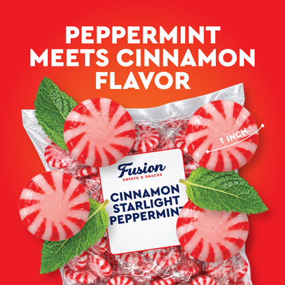 Cinnamon Peppermint Starlights, 2 Pounds, Individually Wrapped Hard Candy | Cinnamon Peppermint Candy with Cool Peppermint Flavor & a Warm Cinnamon Kick