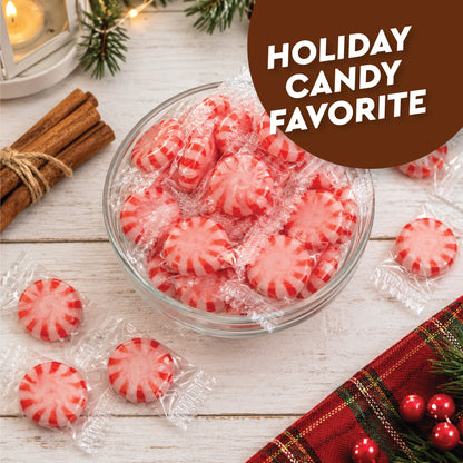 Cinnamon Peppermint Starlights, 2 Pounds, Individually Wrapped Hard Candy | Cinnamon Peppermint Candy with Cool Peppermint Flavor & a Warm Cinnamon Kick