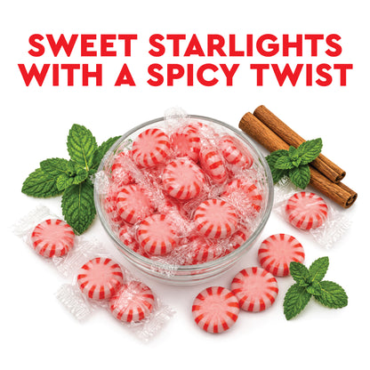 Cinnamon Peppermint Starlights, 2 Pounds, Individually Wrapped Hard Candy | Cinnamon Peppermint Candy with Cool Peppermint Flavor & a Warm Cinnamon Kick