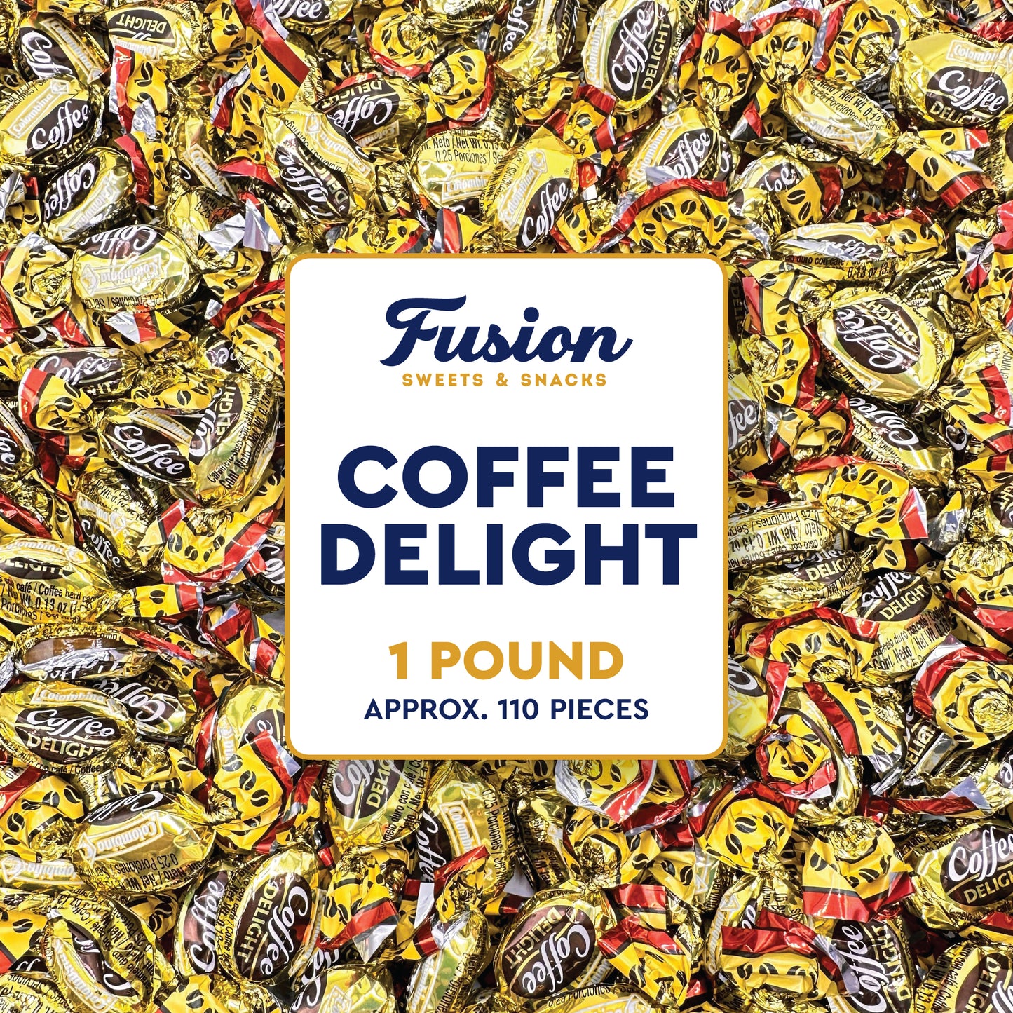 Coffee Delight - 1 Pound Bulk Bag - Coffee Candy Individually Wrapped - Hard Candy, Gluten Free Treat, Made With Real Beans