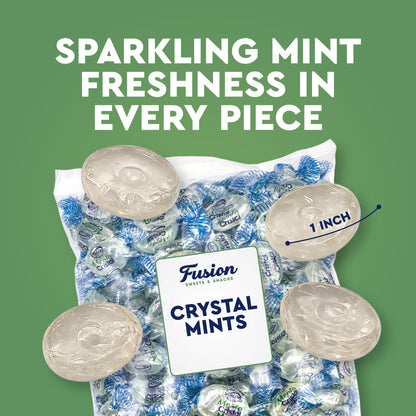 Crystal Candy Hard Mints - 2 Pounds (Approx. 200 Pieces) Arcor Blue Crystal Mint Candy Individually Wrapped, Breath Mints Bulk, After Dinner Mint, Bulk Candy