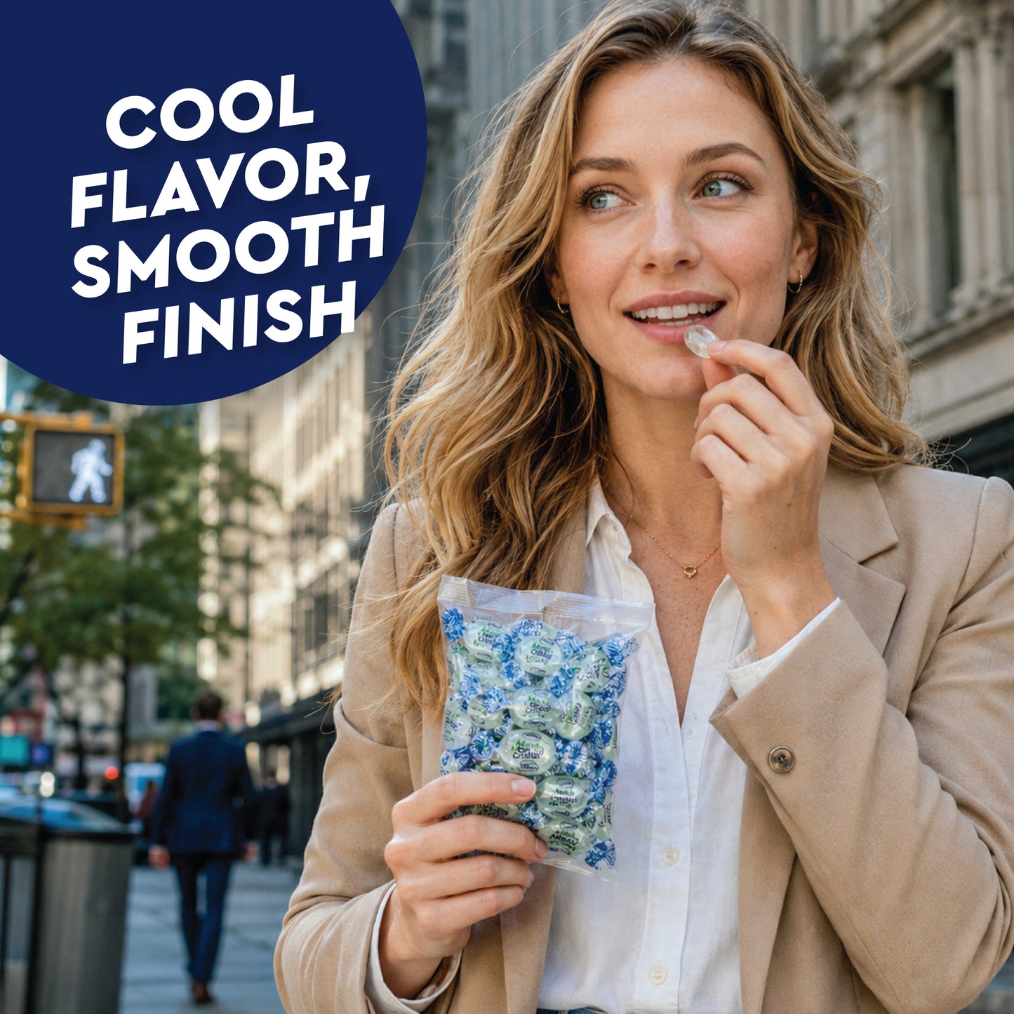 Crystal Candy Hard Mints - 2 Pounds (Approx. 200 Pieces) Arcor Blue Crystal Mint Candy Individually Wrapped, Breath Mints Bulk, After Dinner Mint, Bulk Candy