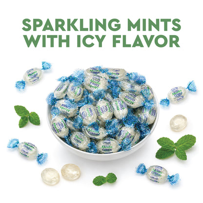 Crystal Candy Hard Mints - 2 Pounds (Approx. 200 Pieces) Arcor Blue Crystal Mint Candy Individually Wrapped, Breath Mints Bulk, After Dinner Mint, Bulk Candy