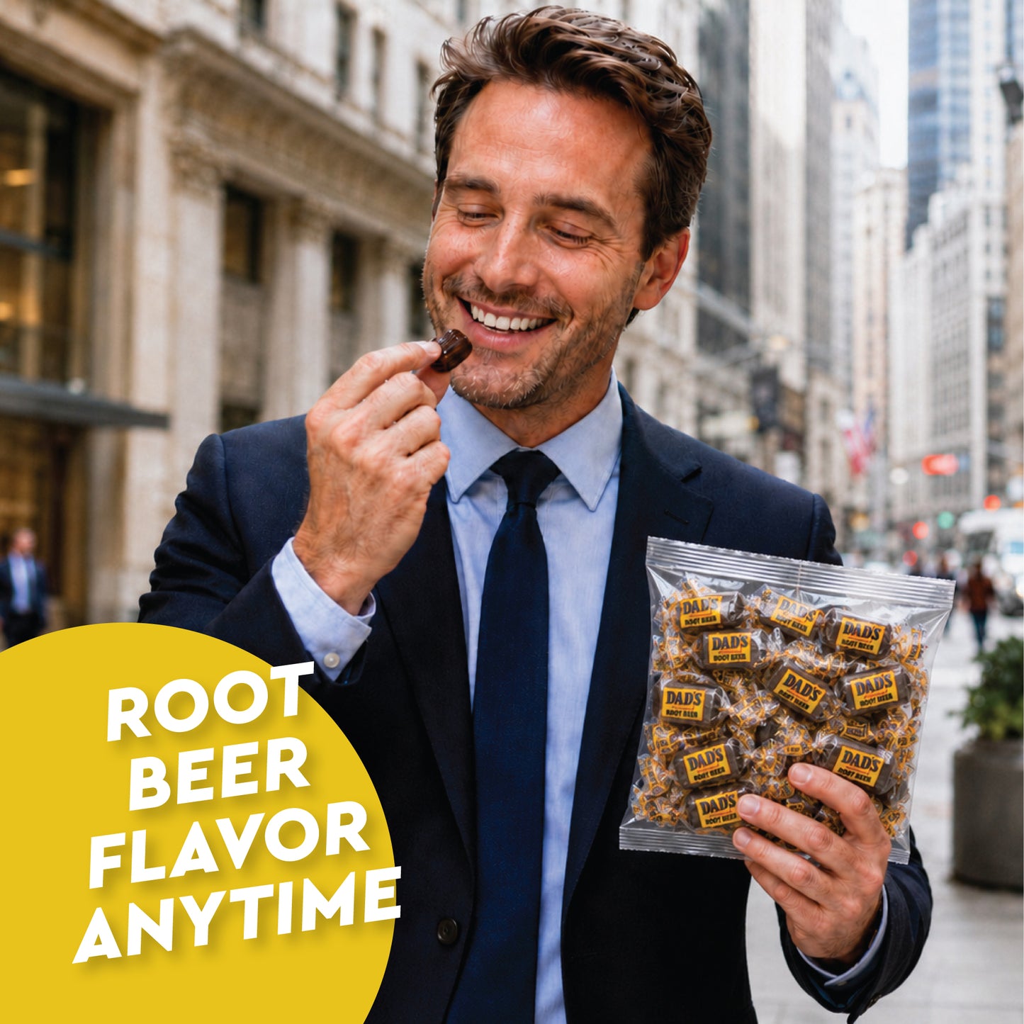Dad's Root Beer Barrels - Rootbeer Barrels Hard Candy - 2 Pounds Bulk Bag (Approximately 100 count) - Old Fashioned Candies - Individually Wrapped Dad's Root Beer Barrels
