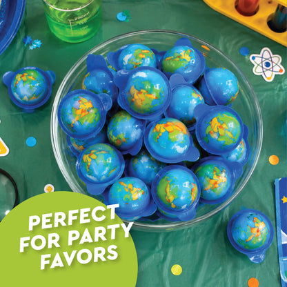 Earth Gummies 30 Count, Individually Wrapped Fruity Liquid Center Candy | Jelly-filled Gooey Center, Fun Globe Shaped Gummy Candy, Great For Parties, Classroom & Gifting