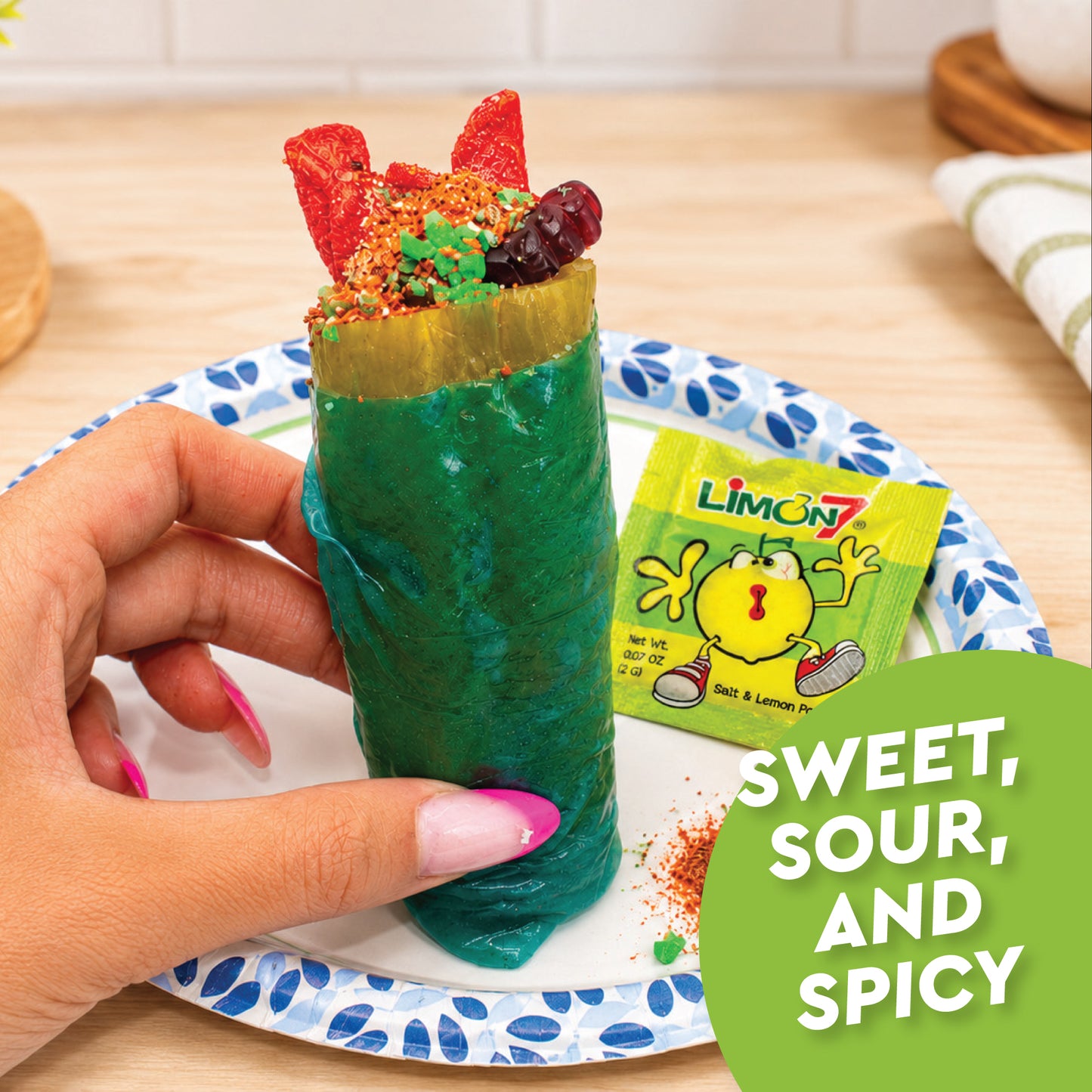 Extreme Sour Pickle Kit - Viral TikTok Snack | Sour Dill Pickle, Chili Rolled Corn Chips, Popping Candy, Fruit Gummies, Sour Rolled Fruit Candy & Chili Lime Seasoning