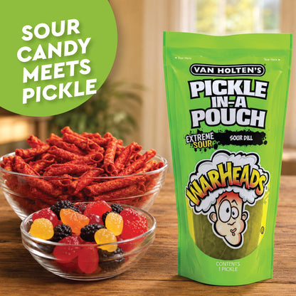 Extreme Sour Pickle Kit - Viral TikTok Snack | Sour Dill Pickle, Chili Rolled Corn Chips, Popping Candy, Fruit Gummies, Sour Rolled Fruit Candy & Chili Lime Seasoning