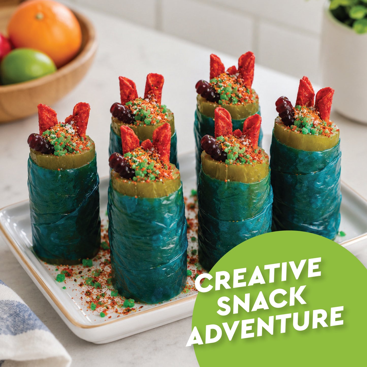 Extreme Sour Pickle Kit - Viral TikTok Snack | Sour Dill Pickle, Chili Rolled Corn Chips, Popping Candy, Fruit Gummies, Sour Rolled Fruit Candy & Chili Lime Seasoning