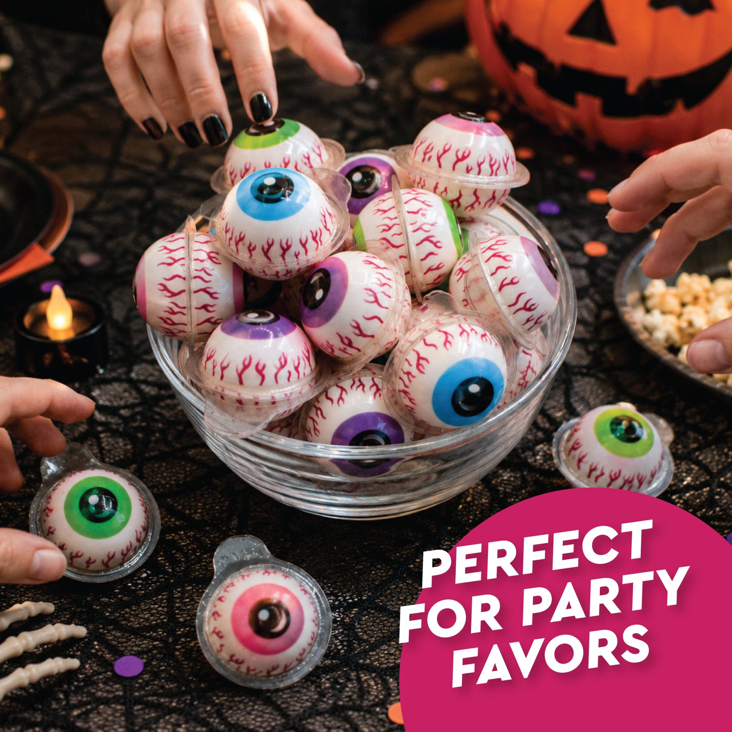 Eyeball Gummy Candy - 30 Count Bag, Individually Wrapped, Jelly Center | Squishy, Gooey Texture, Fun For Drinks, Party Decorations, Gag Gifts