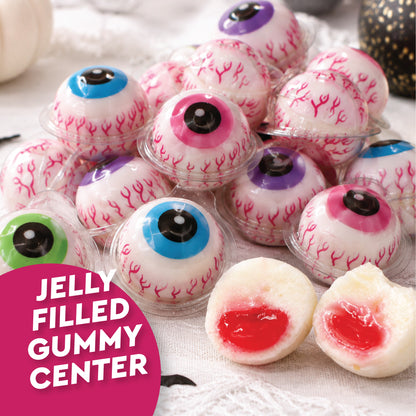 Eyeball Gummy Candy - 30 Count Bag, Individually Wrapped, Jelly Center | Squishy, Gooey Texture, Fun For Drinks, Party Decorations, Gag Gifts