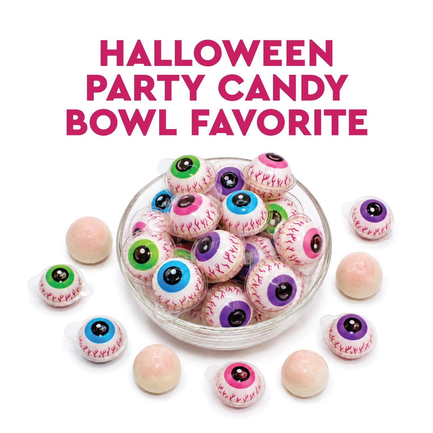Eyeball Gummy Candy - 30 Count Bag, Individually Wrapped, Jelly Center | Squishy, Gooey Texture, Fun For Drinks, Party Decorations, Gag Gifts