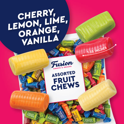 Tootsie Fruit Chews Candy - 1 Pound Bulk Bag, Fruit Chews Rolls, 5 Assorted Flavors, Soft & Fruity Taffy Candy, Individually Wrapped Gluten Free Treats