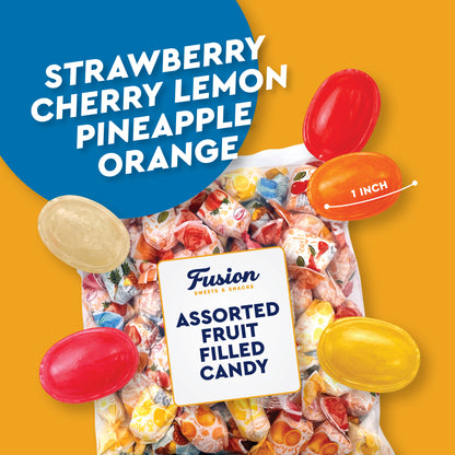 Fruit Filled Candy - Assorted 1 Pound Bulk Bag, Arcor Bon Bon Fruitfuls Candy, Individually Wrapped Hard Candy