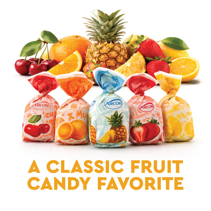 Fruit Filled Hard Candy - Assorted 2 Pounds Bulk Bag, Arcor Bon Bon Fruitfuls candy, Individually Wrapped Hard Candy