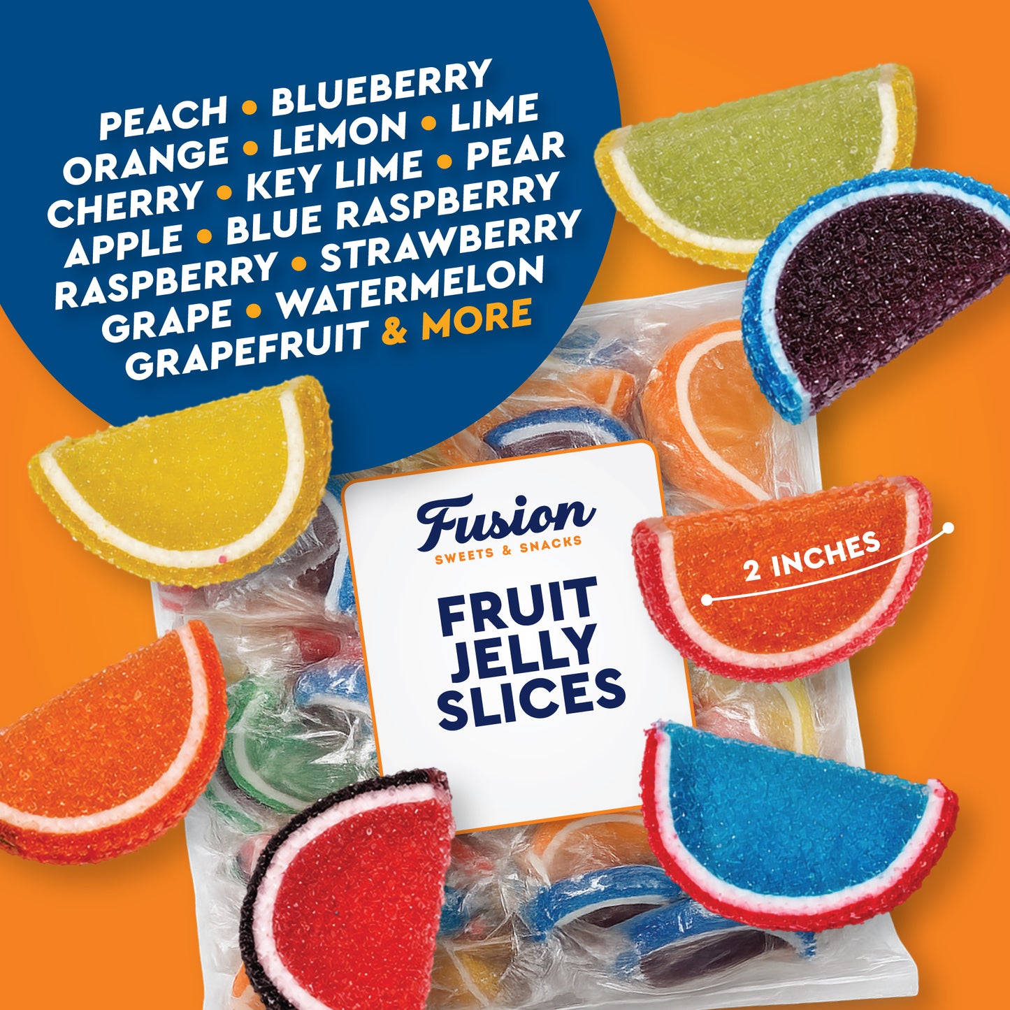 Jelly Fruit Slices Candy – 1 Pound Bulk Individually Wrapped | Assorted Sugared Wedges, Classic Old Fashioned Nostalgic Gummy, Kosher, Gluten Free, Nut Free, Fat Free, Soy Free