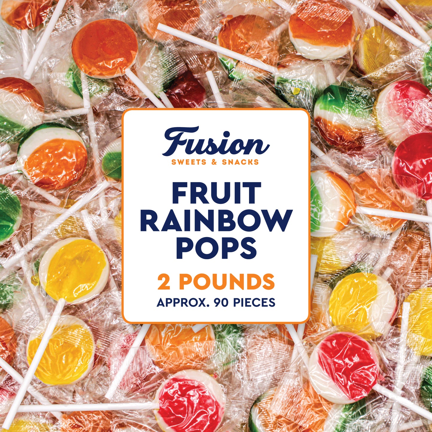 Fruit Rainbow Lollipop Assorted Mix - 2 Pounds - Bulk Suckers Individually Wrapped, Assorted Fruit Rainbow Flavors, Round & Flat Lollipops, Party Favors, Office Candy Bowl, Kids Treat Bag Filler, Classroom Treats