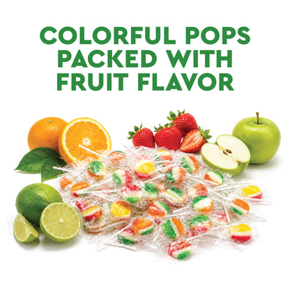 Fruit Rainbow Lollipop Assorted Mix - 2 Pounds - Bulk Suckers Individually Wrapped, Assorted Fruit Rainbow Flavors, Round & Flat Lollipops, Party Favors, Office Candy Bowl, Kids Treat Bag Filler, Classroom Treats