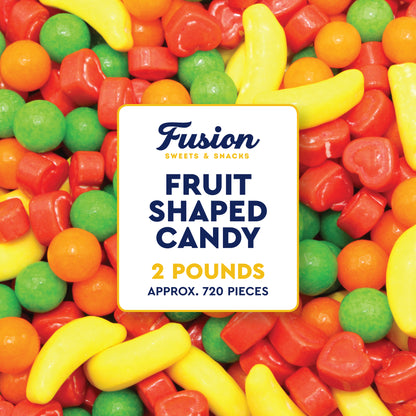 Hard Fruit Shaped Candy, 2 Pounds, Unwrapped Bulk Candy For Gumball Machine | Bulk Unwrapped Candy for Vending & Gumball Machines, Nostalgic Candy Store Refills, Loose Candies for Dispensers