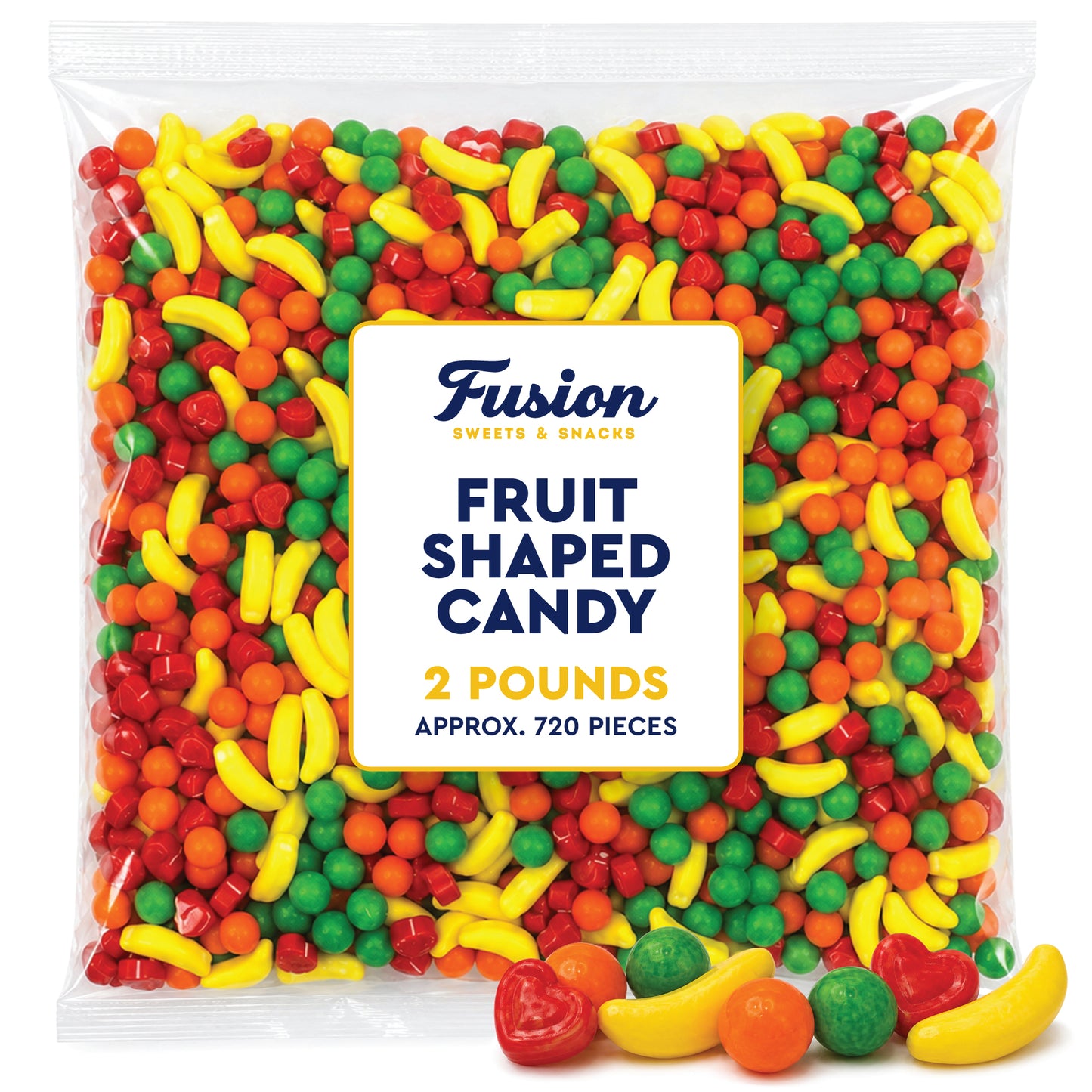 Hard Fruit Shaped Candy, 2 Pounds, Unwrapped Bulk Candy For Gumball Machine | Bulk Unwrapped Candy for Vending & Gumball Machines, Nostalgic Candy Store Refills, Loose Candies for Dispensers