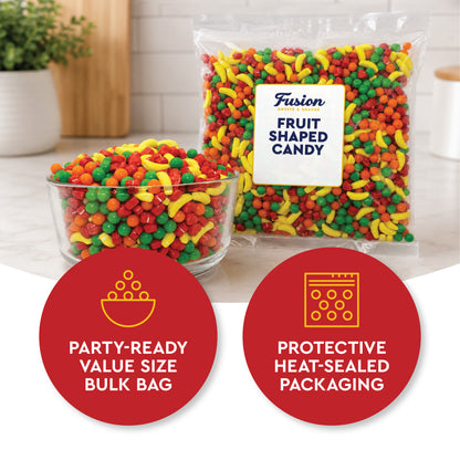 Hard Fruit Shaped Candy, 1 Pound, Unwrapped Bulk Candy For Gumball Machine | Bulk Unwrapped Candy for Vending & Gumball Machines, Nostalgic Candy Store Refills, Loose Candies for Dispensers