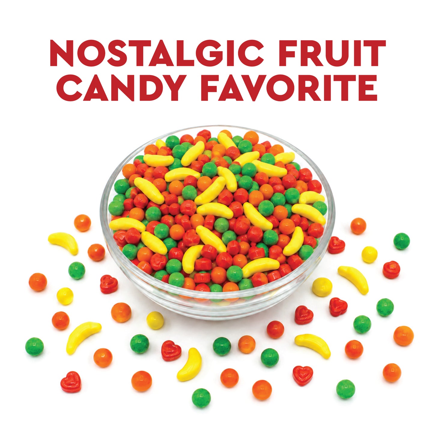 Hard Fruit Shaped Candy, 1 Pound, Unwrapped Bulk Candy For Gumball Machine | Bulk Unwrapped Candy for Vending & Gumball Machines, Nostalgic Candy Store Refills, Loose Candies for Dispensers