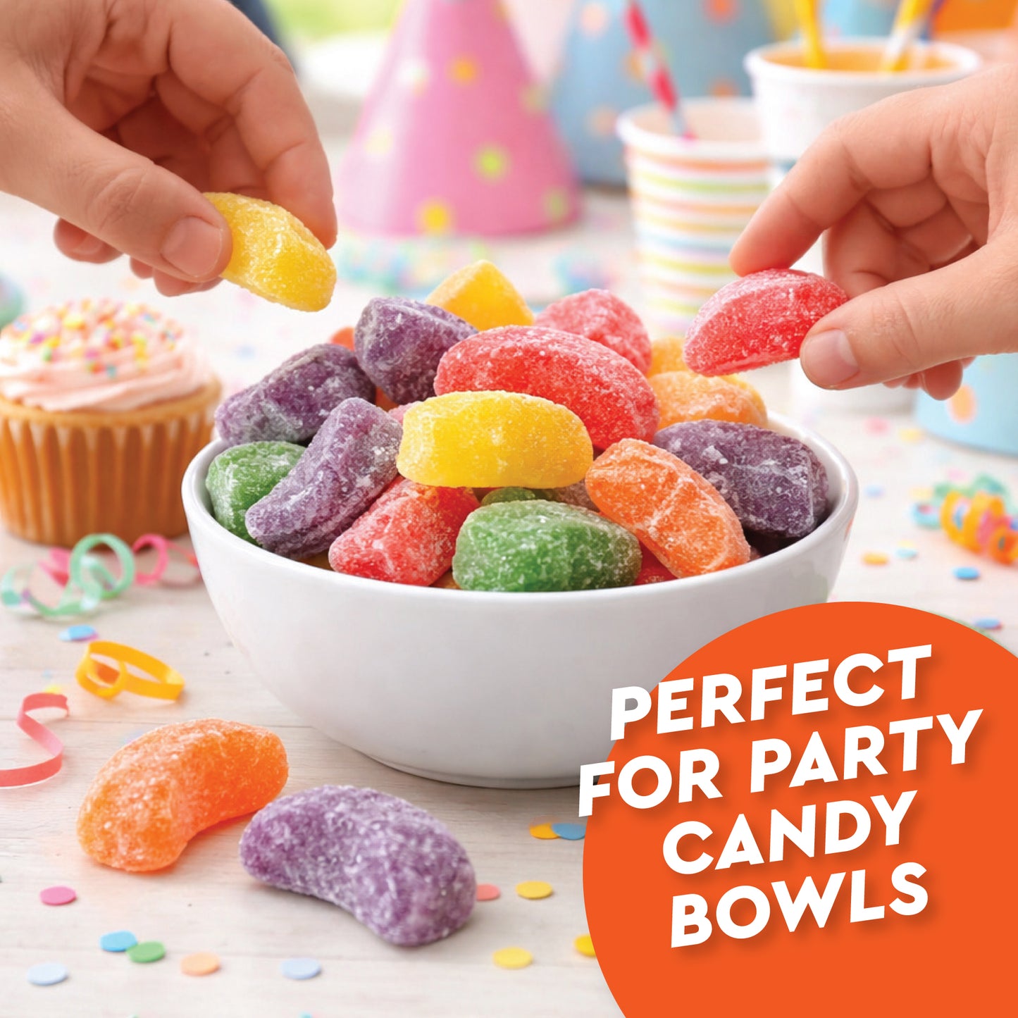 Assorted Fruit Slices Jelly Candy – 2 Pound Bulk Bag Of Old-Fashioned Sugar-Dusted Gum Drops, Orange Slices, Jelly Fruit Mix, Nostalgic Soft Gems for Gifts & Bowls