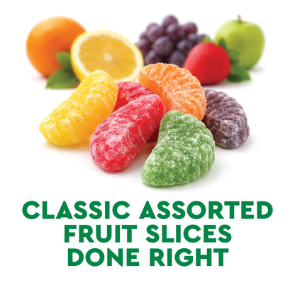 Assorted Fruit Slices Jelly Candy – 2 Pound Bulk Bag Of Old-Fashioned Sugar-Dusted Gum Drops, Orange Slices, Jelly Fruit Mix, Nostalgic Soft Gems for Gifts & Bowls
