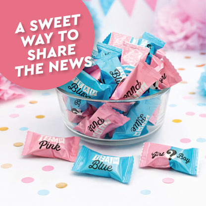 Gender Reveal Buttermints Individually Wrapped, 100 Count | Pink and Blue Candy for Gender Reveal Party Favors & Baby Shower Mints | Sweet After Dinner Treats, Thank You Candy Gifts for Guests