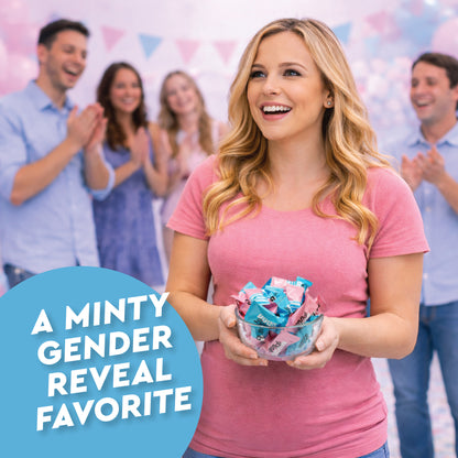 Gender Reveal Buttermints Individually Wrapped, 100 Count | Pink and Blue Candy for Gender Reveal Party Favors & Baby Shower Mints | Sweet After Dinner Treats, Thank You Candy Gifts for Guests