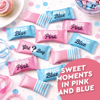 Gender Reveal Buttermints Individually Wrapped, 100 Count | Pink and Blue Candy for Gender Reveal Party Favors & Baby Shower Mints | Sweet After Dinner Treats, Thank You Candy Gifts for Guests