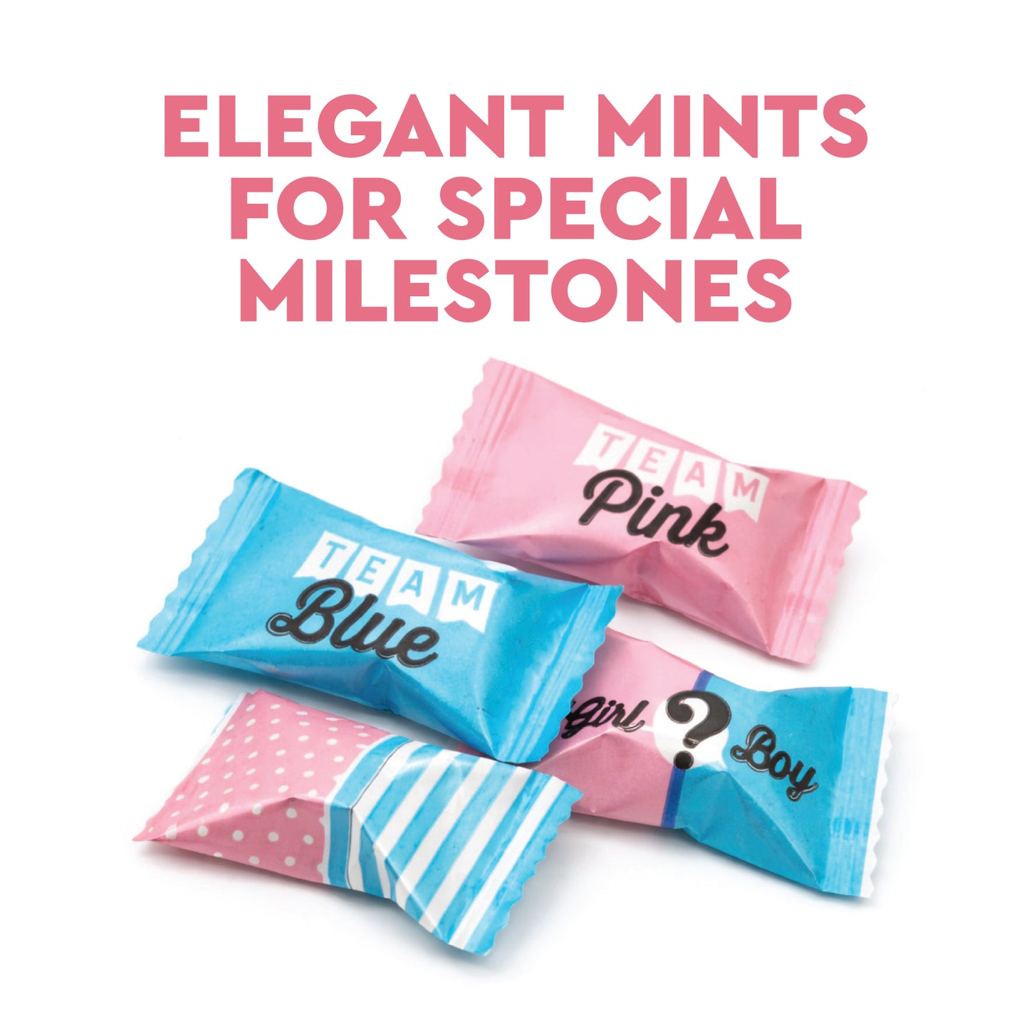 Gender Reveal Buttermints Individually Wrapped, 100 Count | Pink and Blue Candy for Gender Reveal Party Favors & Baby Shower Mints | Sweet After Dinner Treats, Thank You Candy Gifts for Guests