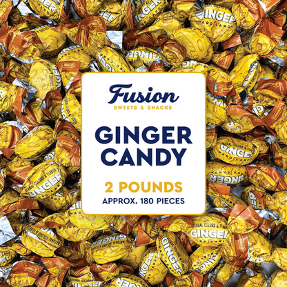 Ginger Candy - 2 Pound Bag - Hard Ginger Candy For Nausea Relief And Digestion Aid - Individually Wrapped Ginger Hard Candy (Approx 180 Pieces)