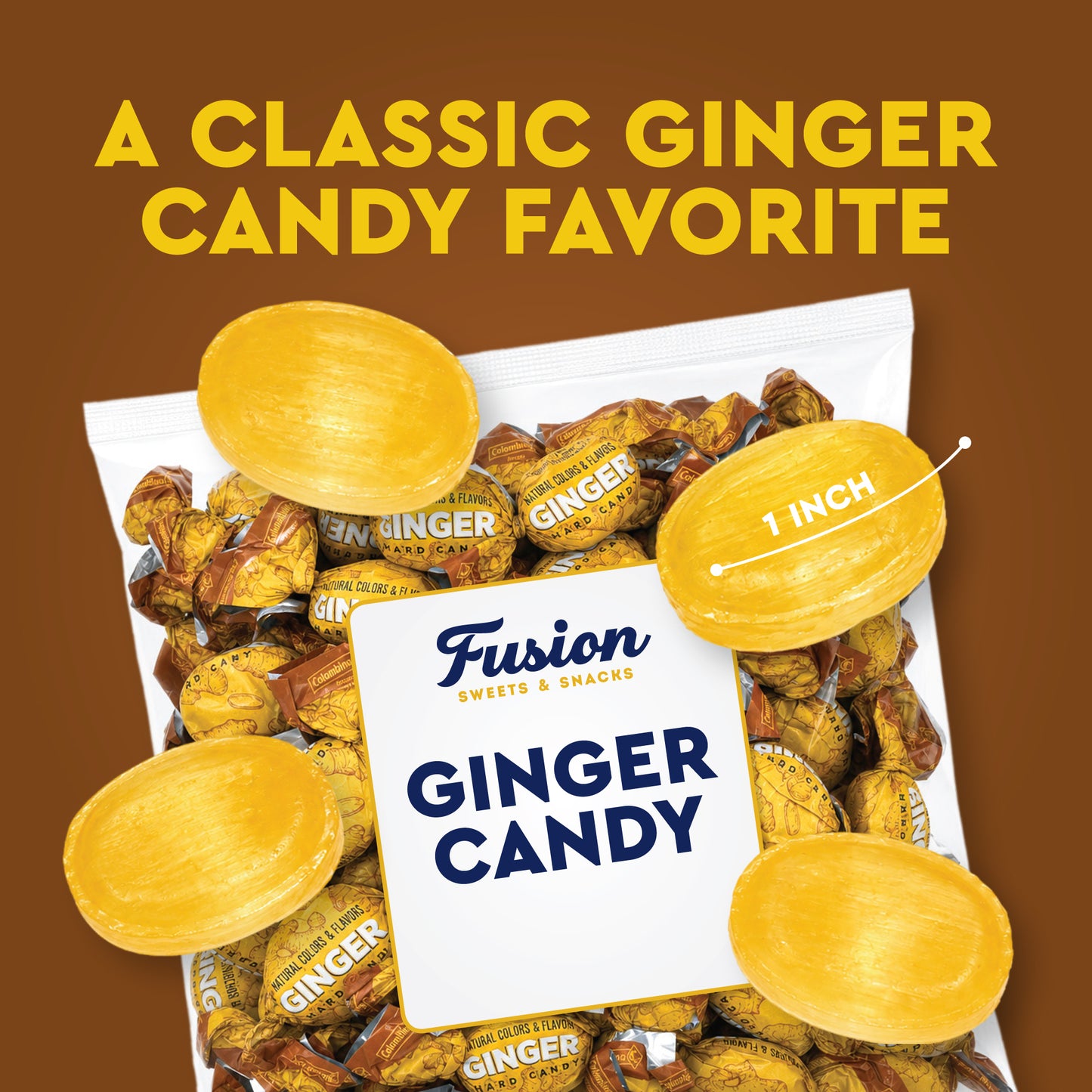 Ginger Candy - 2 Pound Bag - Hard Ginger Candy For Nausea Relief And Digestion Aid - Individually Wrapped Ginger Hard Candy (Approx 180 Pieces)