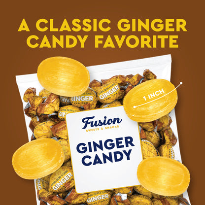 Ginger Candy - 2 Pound Bag - Hard Ginger Candy For Nausea Relief And Digestion Aid - Individually Wrapped Ginger Hard Candy (Approx 180 Pieces)
