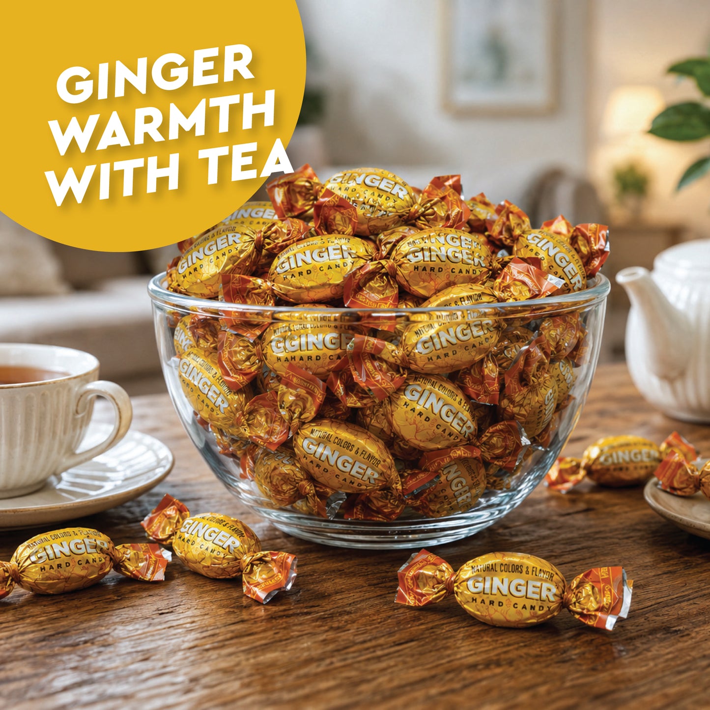 Ginger Candy - 2 Pound Bag - Hard Ginger Candy For Nausea Relief And Digestion Aid - Individually Wrapped Ginger Hard Candy (Approx 180 Pieces)