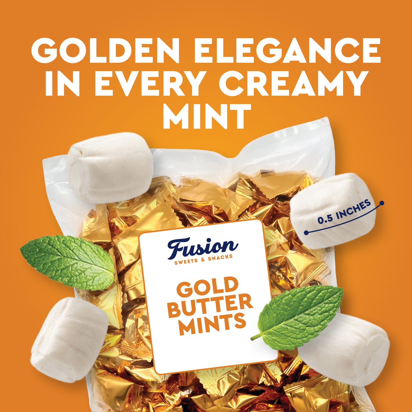 Gold Buttermints (Approx. 120 Count) - Butter Mints Individually Wrapped - Wedding Mints