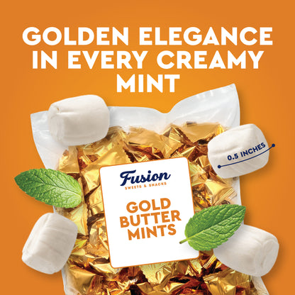 Gold Buttermints (Approx. 120 Count) - Butter Mints Individually Wrapped - Wedding Mints