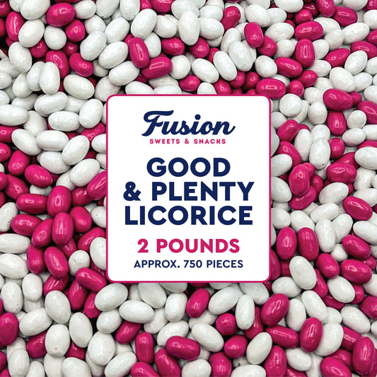 Good & Plenty Licorice Candy, 2 Pound Bulk Bag, Fat Free, Pink & White Candy | Nostalgic Candies, Great For Gumball Machine Refills, Sharing, Snacking