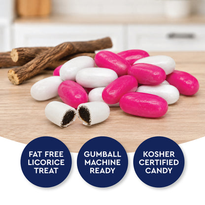 Good & Plenty Licorice Candy, 2 Pound Bulk Bag, Fat Free, Pink & White Candy | Nostalgic Candies, Great For Gumball Machine Refills, Sharing, Snacking
