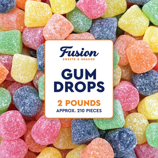 Gum Drops Candy 2 Pound Bulk Bag – Assorted Fruit Flavored Gumdrop Candy for Baking, Snacking & Decorating - Strawberry, Orange, Grape, Lime & Pineapple