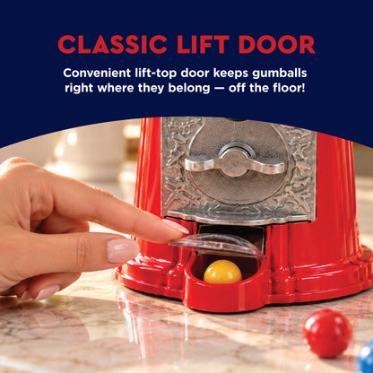 Classic 12 Inch Gumball Machine, Cast Metal Glass Globe Candy Dispenser | Retro Style Coin or Non-Coin Operated Vending Machine, Ideal for Small Candy & Half Inch Gumballs, Home & Office