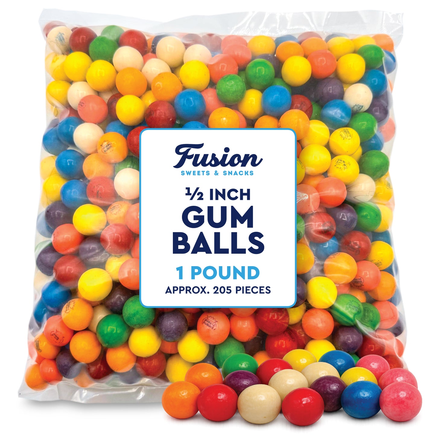 Gumballs Bulk 1/2inch 1 Pound Bag - Gumballs For Gumball Machine - Gumball Machine Refills - Assorted Fruit Flavor