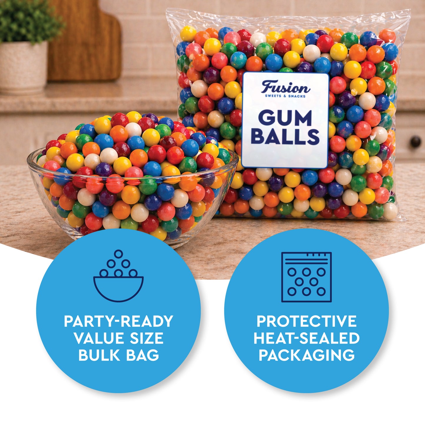 Gumballs Bulk 1/2inch 1 Pound Bag - Gumballs For Gumball Machine - Gumball Machine Refills - Assorted Fruit Flavor