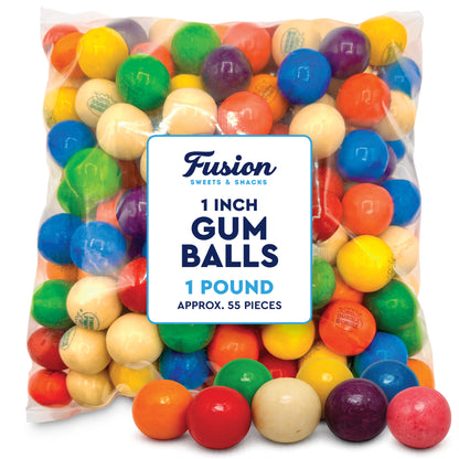 Gumballs 1 Inch - 1 Pound Bag - Gum Balls For Gumball Machine - Gumballs Bulk - Gum Ball Machine Refill - Assorted Fruit Flavor