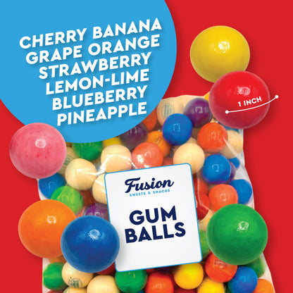 Gumballs 1 Inch - 1 Pound Bag - Gum Balls For Gumball Machine - Gumballs Bulk - Gum Ball Machine Refill - Assorted Fruit Flavor