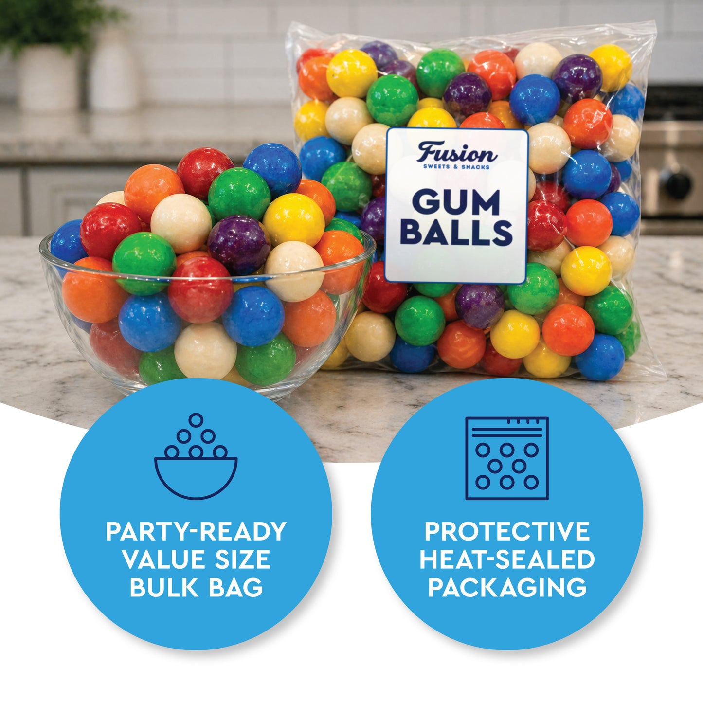 Gumballs 1 Inch - 1 Pound Bag - Gum Balls For Gumball Machine - Gumballs Bulk - Gum Ball Machine Refill - Assorted Fruit Flavor