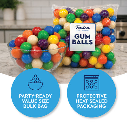 Gumballs 1 Inch - 1 Pound Bag - Gum Balls For Gumball Machine - Gumballs Bulk - Gum Ball Machine Refill - Assorted Fruit Flavor