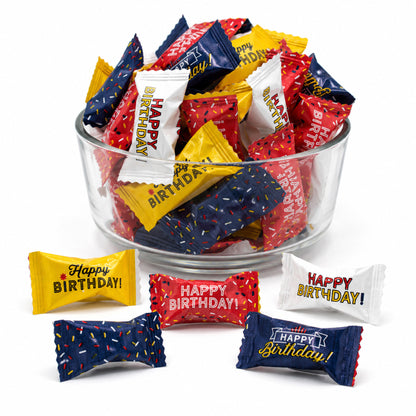 Happy Birthday Candy Buttermints 100 Pieces, Individually Wrapped – Birthday Party Favors, After Dinner Mints, Angel Mints, Quinceanera Party Favors, Buttermints | Kosher Certified Sweet Treats