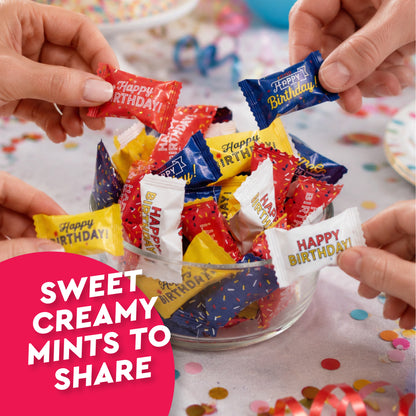 Happy Birthday Candy Buttermints 100 Pieces, Individually Wrapped – Birthday Party Favors, After Dinner Mints, Angel Mints, Quinceanera Party Favors, Buttermints | Kosher Certified Sweet Treats